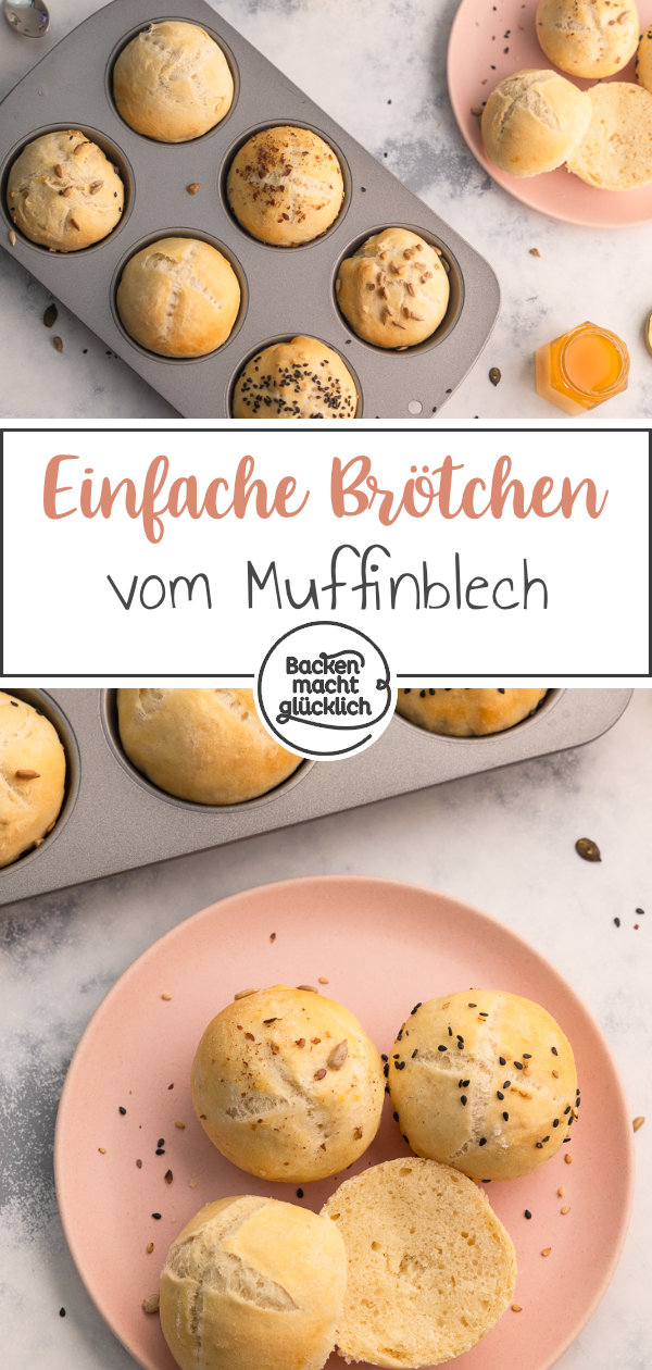 Einfache, schnelle Brötchen aus der Muffinform. Perfekt für viele Anlässe von Party über Buffet bis Brunch. Gelingt auch Anfängern!