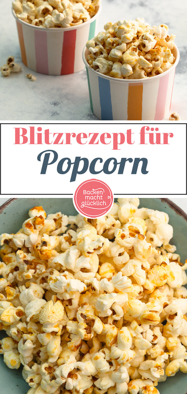 Popcorn wie im Kino machen ist so einfach! Dieses Rezept müsst ihr testen: 3 Zutaten, 10 Minuten Zeit, knuspriges Ergebnis.