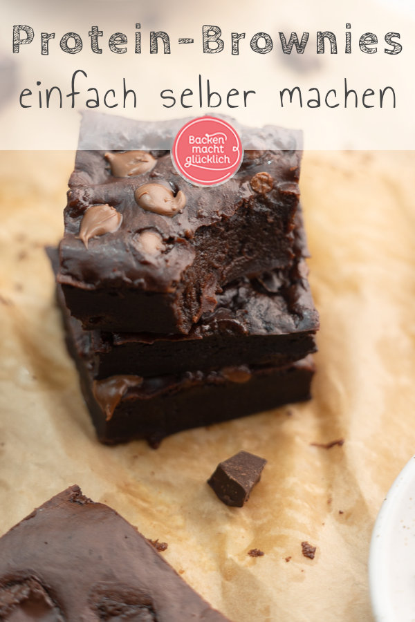 Super schokoladige Protein-Brownies mit 15g Eiweiß pro Stück: einfach, schnell, zuckerfrei und so lecker!
