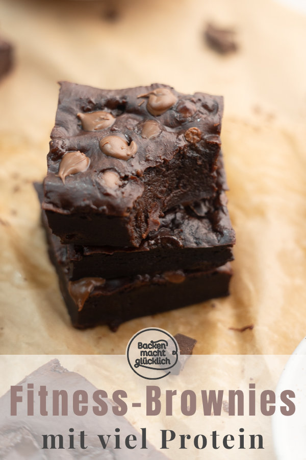 Super schokoladige Protein-Brownies mit 15g Eiweiß pro Stück: einfach, schnell, zuckerfrei und so lecker!
