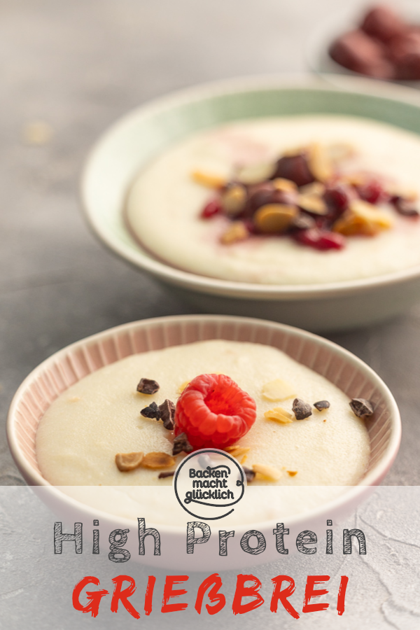 High Protein Grießbrei selber machen ist kinderleicht. Für unser Rezept braucht ihr nur 3 Zutaten. So lecker & cremig!
