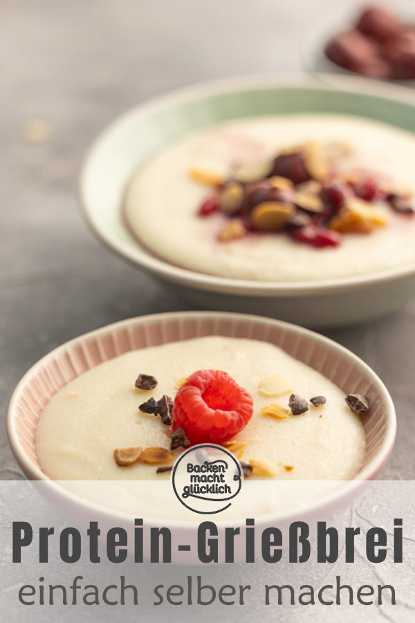 High Protein Grießbrei selber machen ist kinderleicht. Für unser Rezept braucht ihr nur 3 Zutaten. So lecker & cremig!