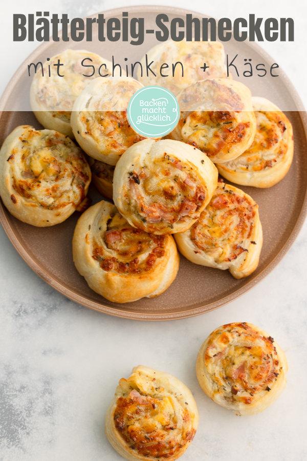 Schnelles Rezept für einfaches Fingerfood. Die Blätterteigschnecken sind idealer Snack für Silvester. Die einfachen Blätterteigschnecken machen sich super auf jedem Silvesterbuffet.