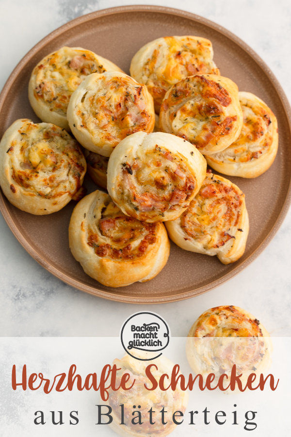 Schnelles Rezept für einfaches Fingerfood. Die Blätterteigschnecken sind idealer Snack für Silvester. Die einfachen Blätterteigschnecken machen sich super auf jedem Silvesterbuffet.