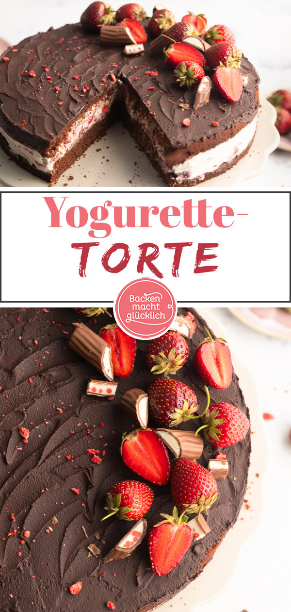 Fruchtig, cremig & schokoladig: Diese Yogurette-Torte mit Rührteig und Mascarpone-Quark-Creme ist ein Highlight für jede Kaffeetafel!