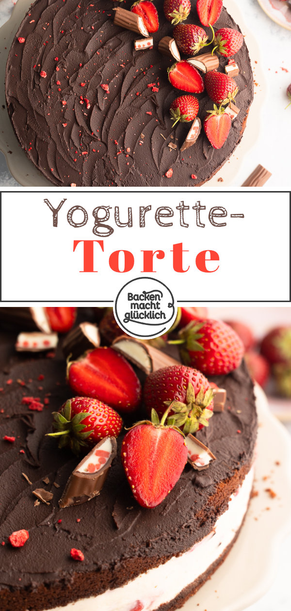 Fruchtig, cremig & schokoladig: Diese Yogurette-Torte mit Rührteig und Mascarpone-Quark-Creme ist ein Highlight für jede Kaffeetafel!