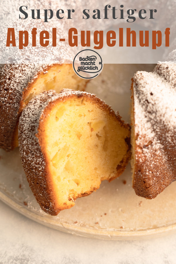 Einfaches Rezept für einen flaumigen Gugelhupf mit Apfelstückchen: Kommt immer gut an
