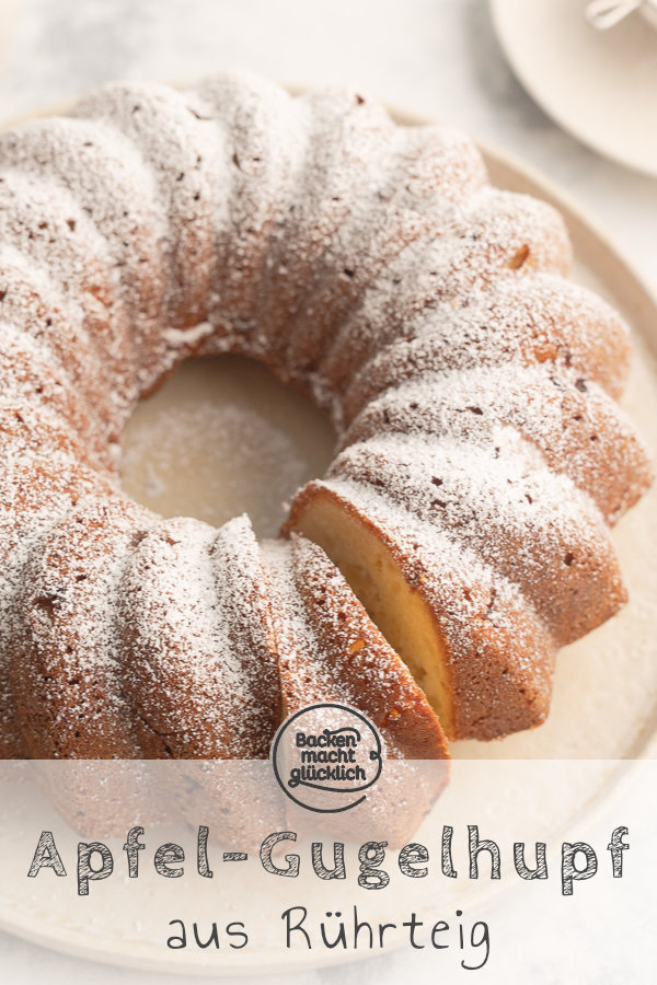 Einfaches Rezept für einen flaumigen Gugelhupf mit Apfelstückchen: Kommt immer gut an