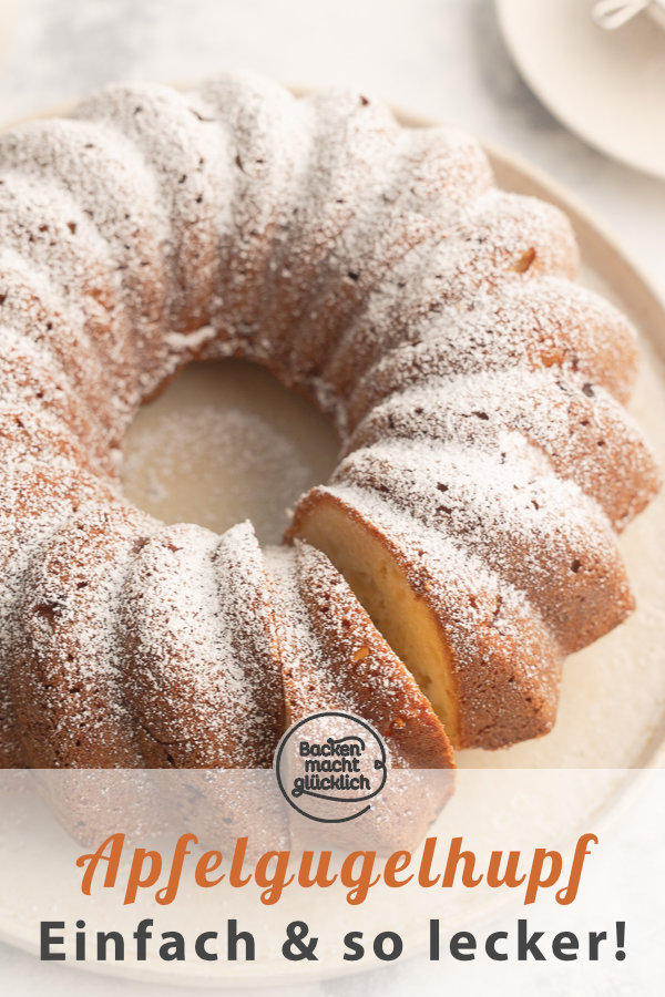 Einfaches Rezept für einen flaumigen Gugelhupf mit Apfelstückchen: Kommt immer gut an