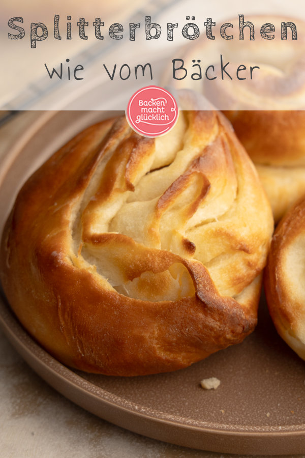 Berliner Splitterbrötchen aus Hefeteig mit einfacher Falttechnik. Saftig, leicht süß und ideal zum Selberbacken!