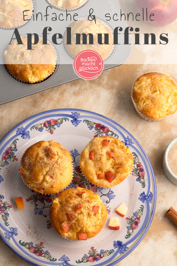 Himmlische Apfel-Zimt-Muffins mit Joghurt, die immer gut ankommen!