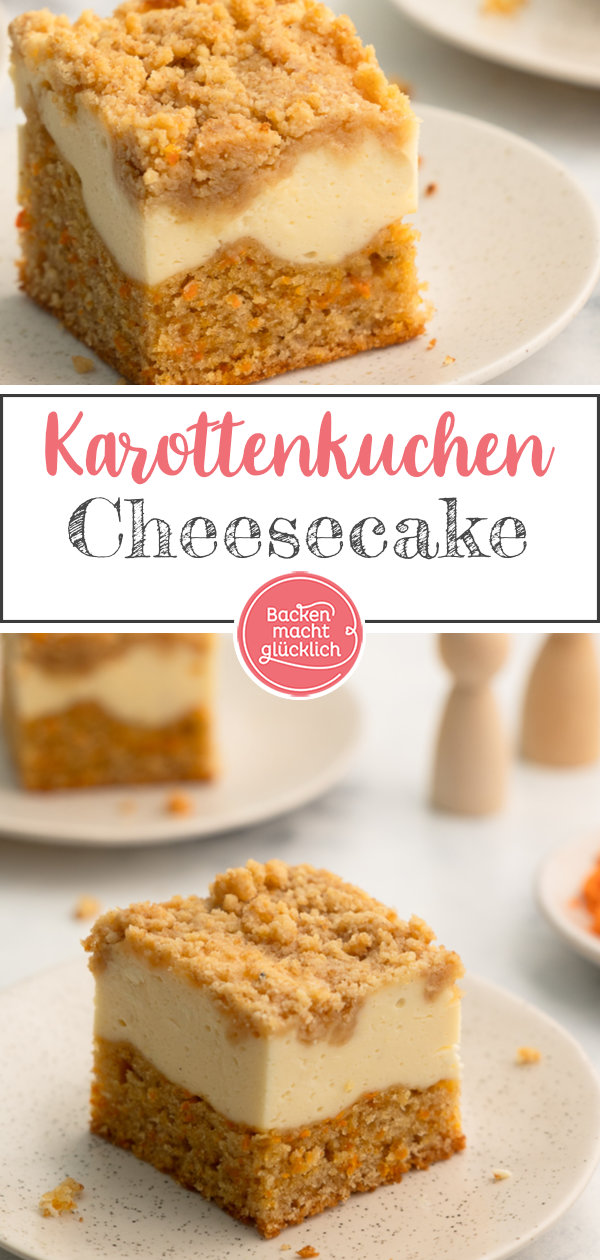 Kreative Blechkuchen-Kombi aus amerikanischem Carrot Cake und Frischkäse-Topping. Einfach zu backen und dennoch etwas Besonderes!