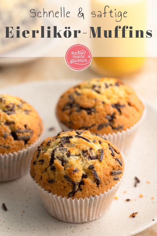 Einfaches Rezept für Omas klassische Eierlikörmuffins mit Öl und Schokolade: Kommen immer gut an!
