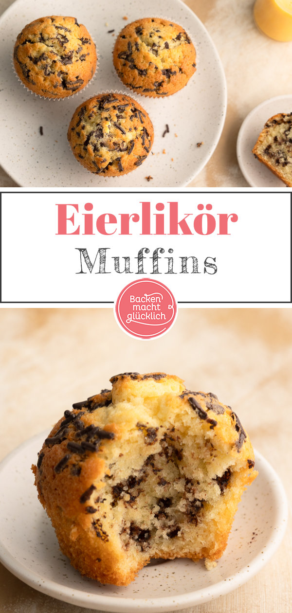 Einfaches Rezept für Omas klassische Eierlikörmuffins mit Öl und Schokolade: Kommen immer gut an!