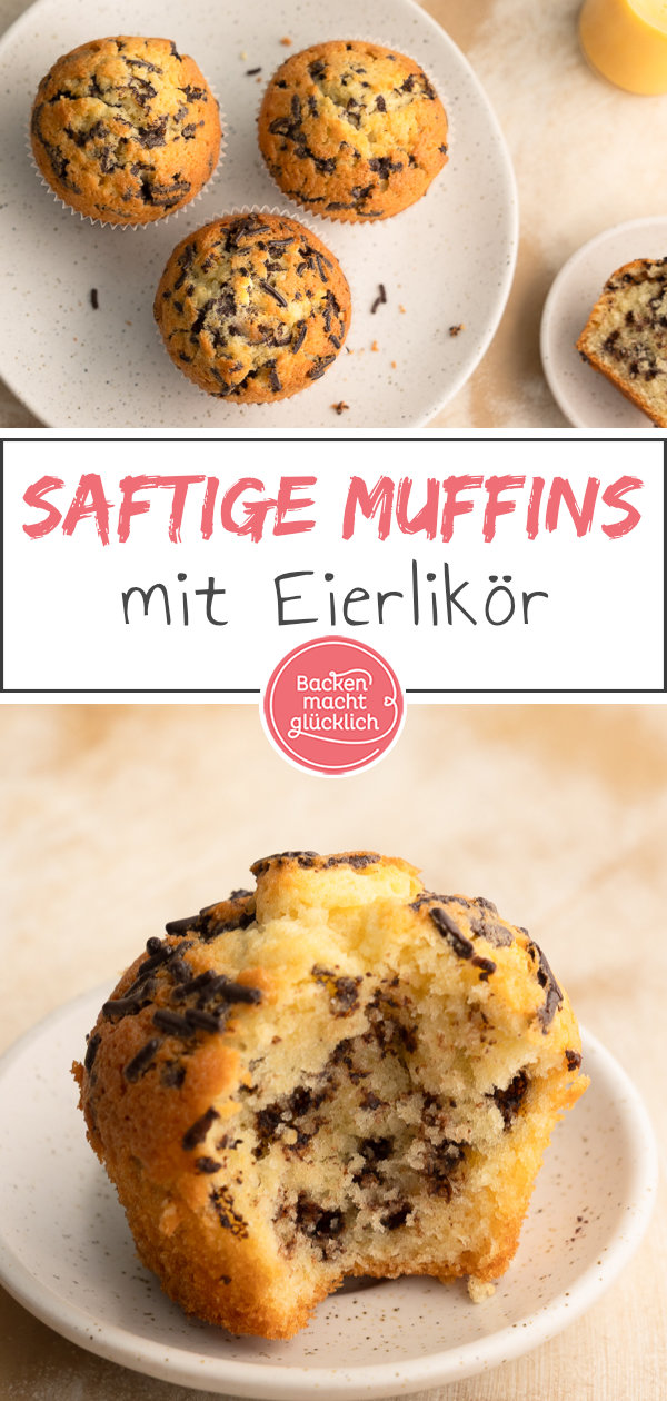 Einfaches Rezept für Omas klassische Eierlikörmuffins mit Öl und Schokolade: Kommen immer gut an!