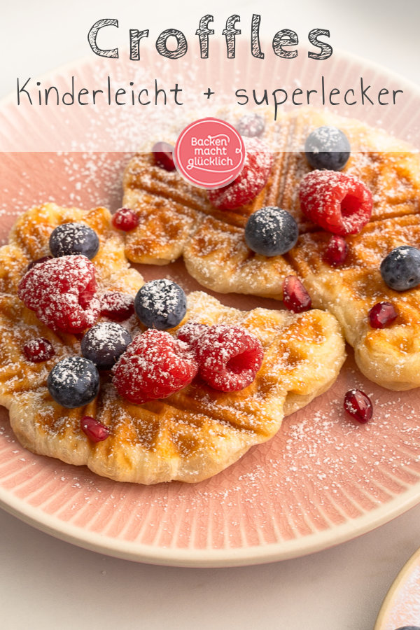 Croffles sind der Hit. Diese trendigen Croissant-Waffeln sind gerade f&uuml;r Familien und Kinder eine super witzige Idee.
