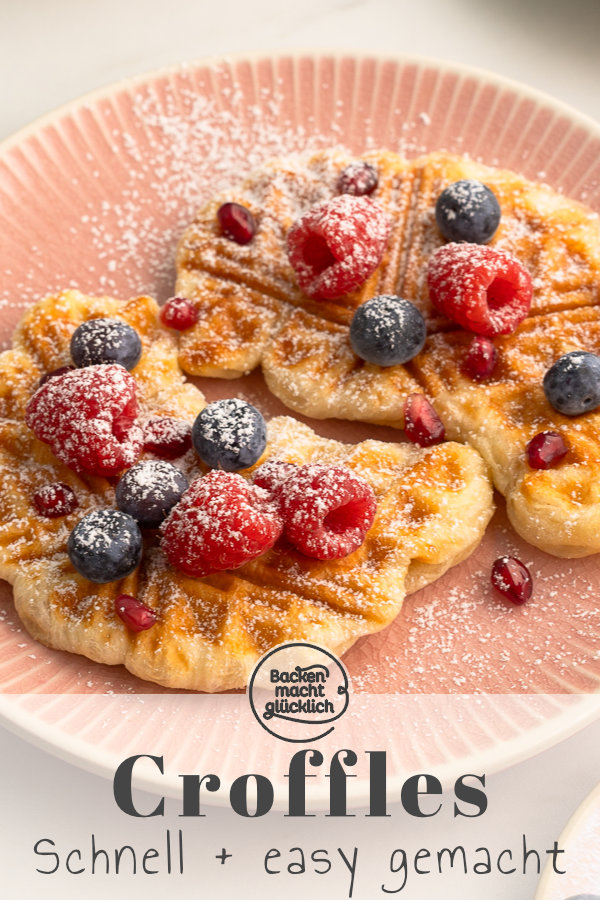 Croffles sind der Hit. Diese trendigen Croissant-Waffeln sind gerade f&uuml;r Familien und Kinder eine super witzige Idee.