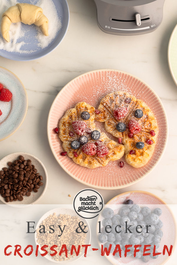 Croffles sind der Hit. Diese trendigen Croissant-Waffeln sind gerade f&uuml;r Familien und Kinder eine super witzige Idee.
