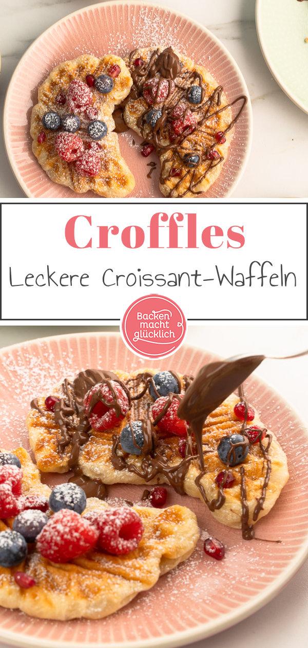 Croffles sind der Hit. Diese trendigen Croissant-Waffeln sind gerade f&uuml;r Familien und Kinder eine super witzige Idee.