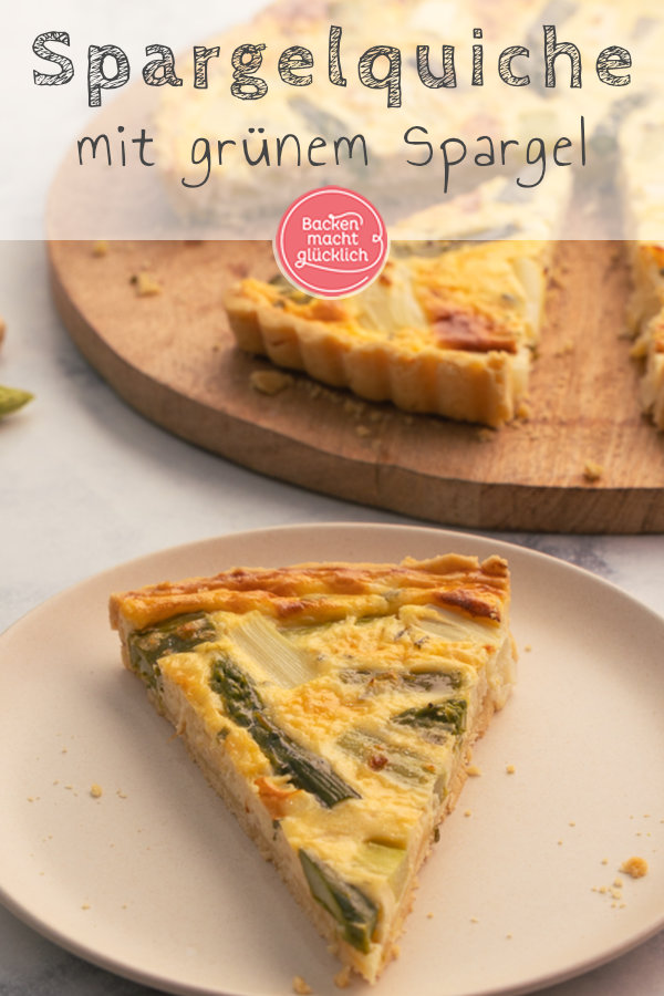 Herzhafte Quiche mit Spargel, knusprigem Boden und cremigem Guss. Ein tolles Frühlingsrezept!
