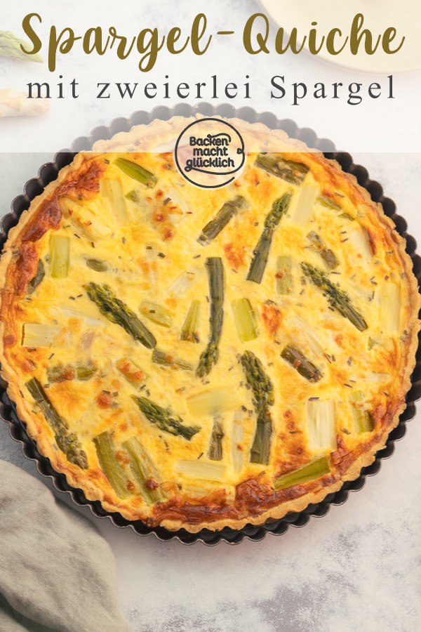 Herzhafte Quiche mit Spargel, knusprigem Boden und cremigem Guss. Ein tolles Frühlingsrezept!