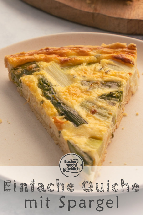 Herzhafte Quiche mit Spargel, knusprigem Boden und cremigem Guss. Ein tolles Frühlingsrezept!