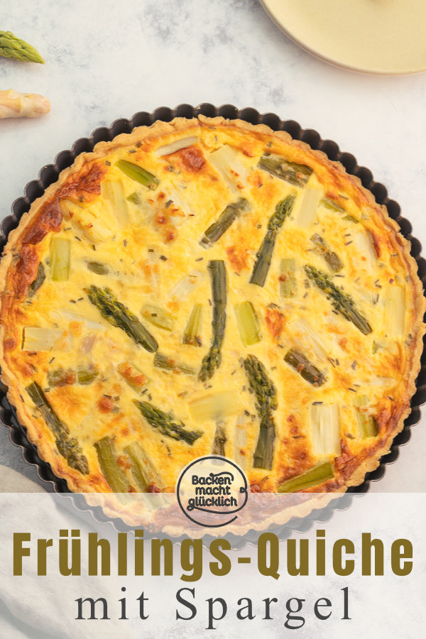 Herzhafte Quiche mit Spargel, knusprigem Boden und cremigem Guss. Ein tolles Frühlingsrezept!