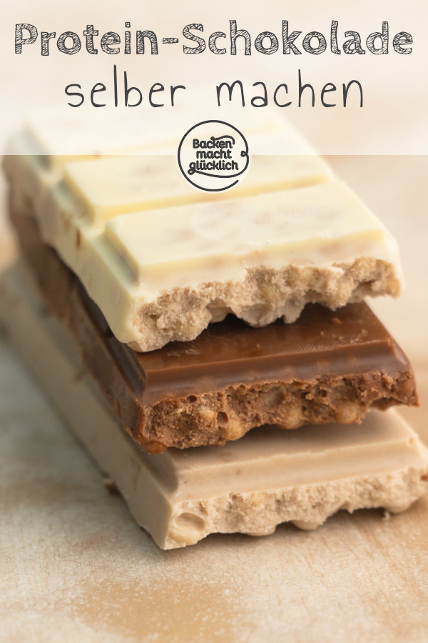 Einfaches 5-Minuten-Rezept für zuckerfreie High Protein Schoko-Tafeln, die besser schmecken als gekaufte ♥